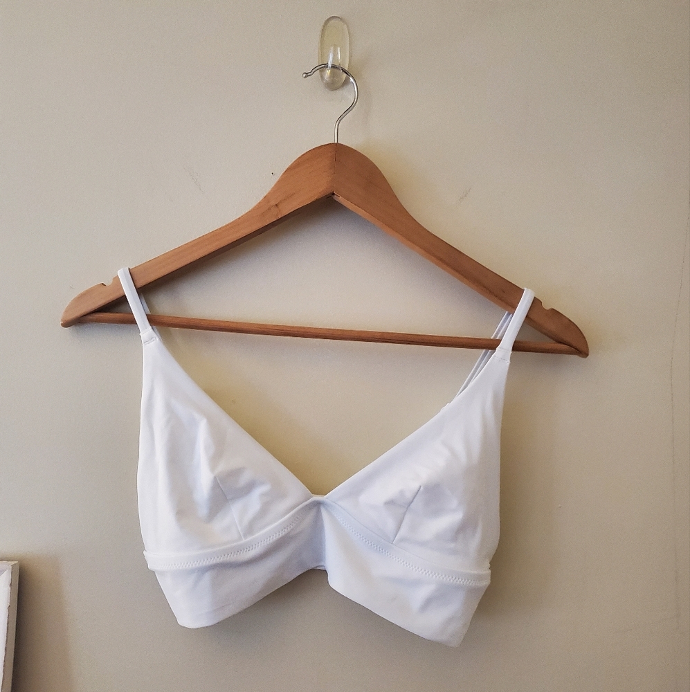 Aerie Cream Triangle Bikini Top